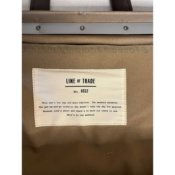 Line of Trade No. 0312 Tan Canvas Leather Trim Weekender Duffel Bag Mens Travel - Picture 6 of 11